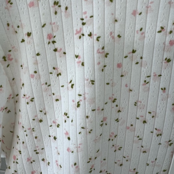 Pretty Garbage Floral Ribbed White Tee - Picture 3 of 6